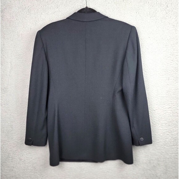 VTG Jones New York Blazer Size 10 Black 100% Worsted Wool Made In USA Classic - Picture 2 of 16